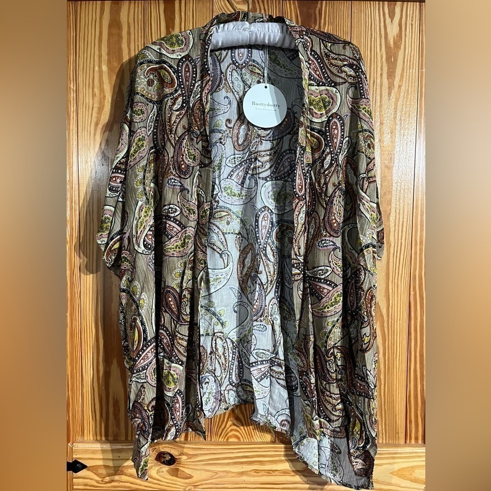 Rusttydustty Paisley Print Tube Top / Cami & High Waisted Shorts & Kimono Set - Picture 10 of 15
